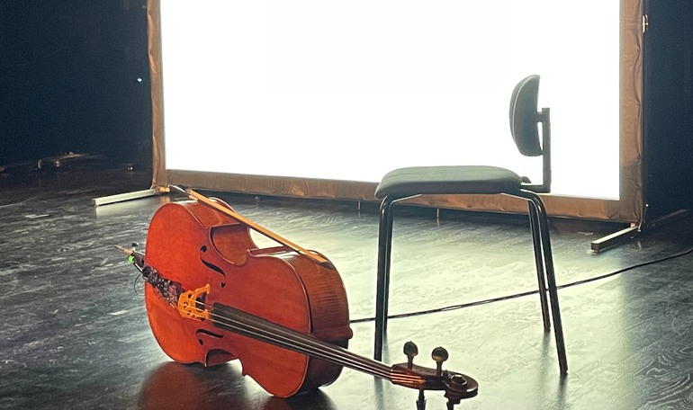 A cello and a chair