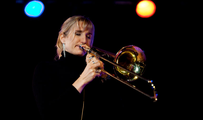 Tidigare jazzstudenten Karin Hammar, trombon.
